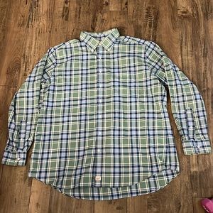 Vineyard Vines Green/Blue Check Dress Shirt - XXL Slim Fit